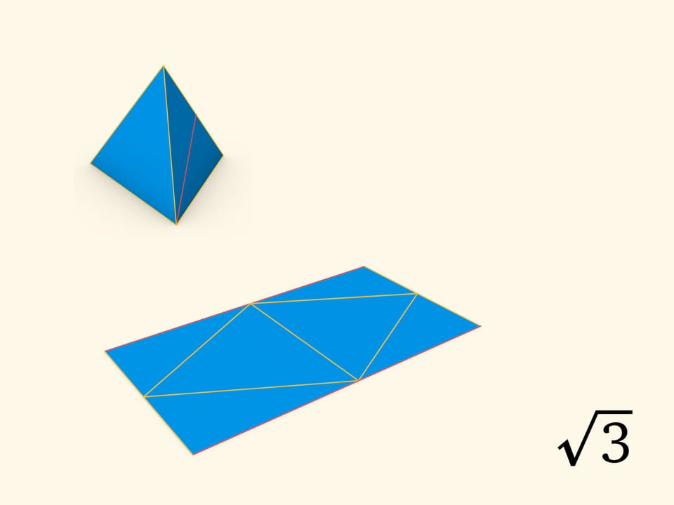 Складывание тетраэдра из прямоугольника