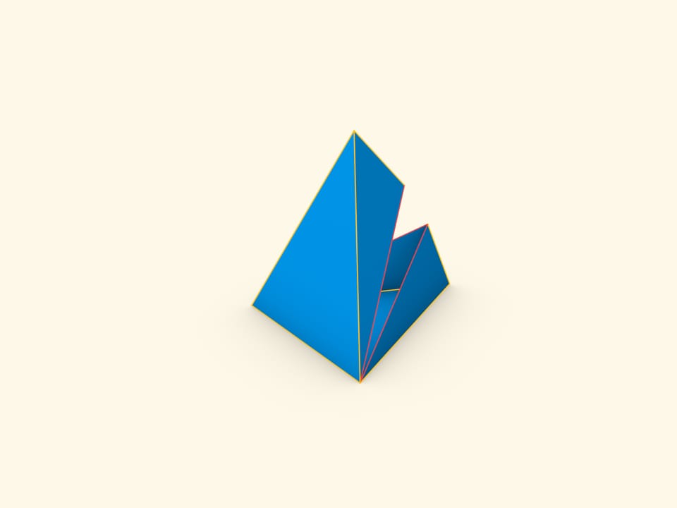 Складывание тетраэдра из прямоугольника