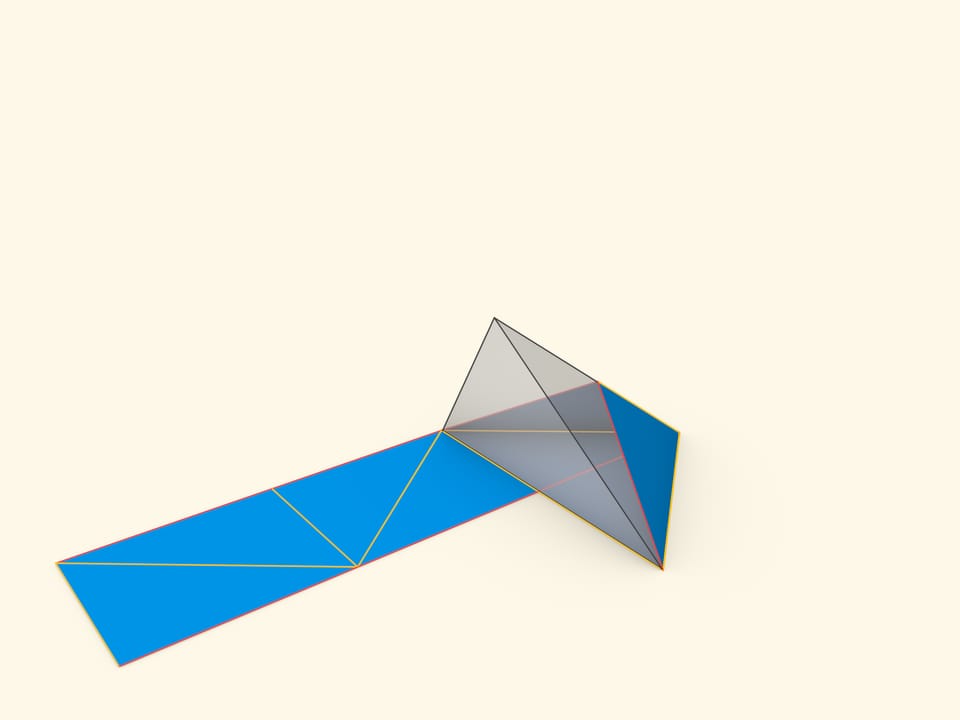 Складывание тетраэдра из прямоугольника