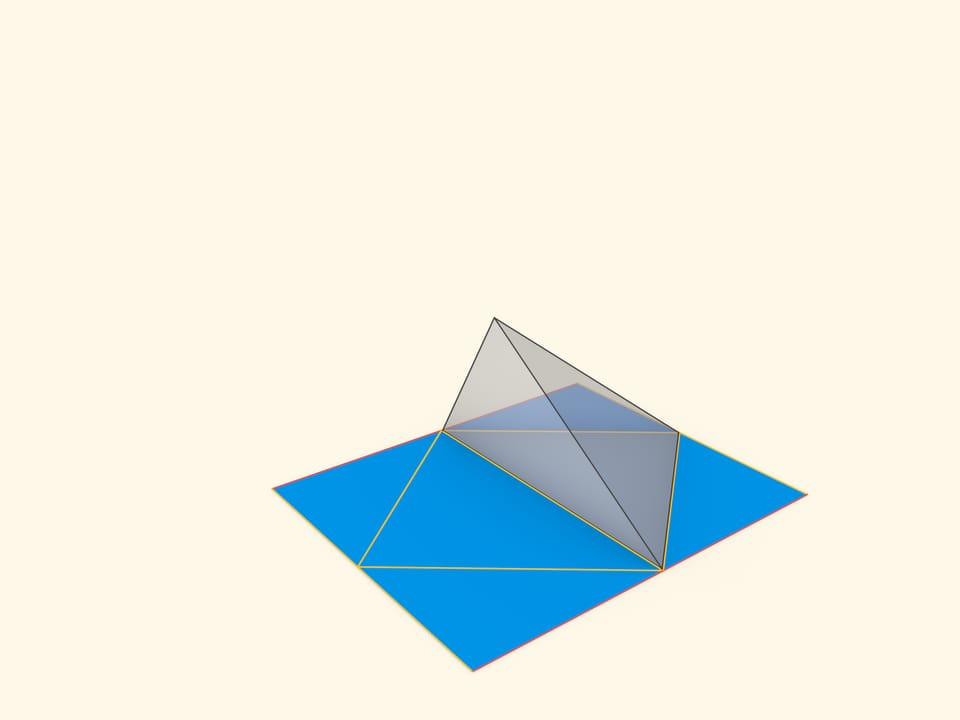 Складывание тетраэдра из прямоугольника