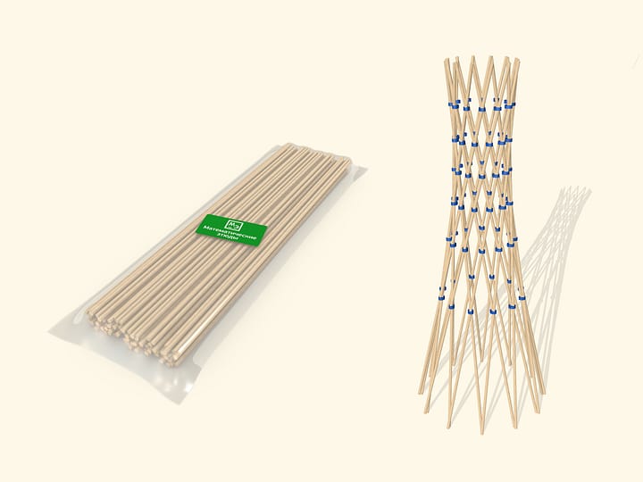 Однополостный гиперболоид: палочки и резинки