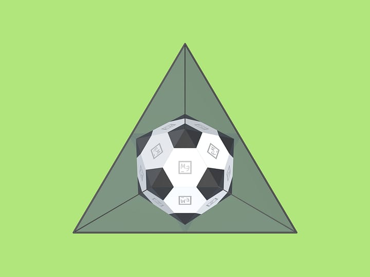 Футбольный мяч: зеркальный икосаэдр