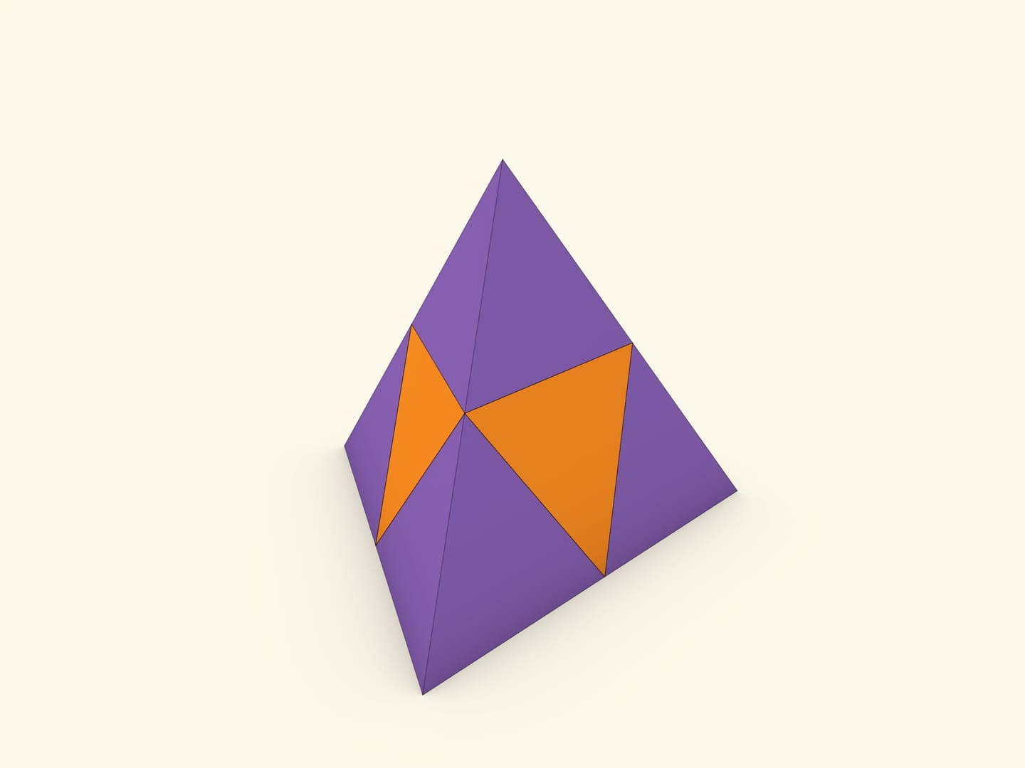 Правильный тетраэдр: октаэдр и четыре тетраэдра