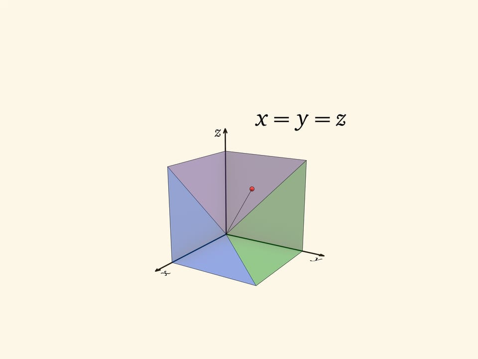 Разбиение куба на три равные пирамиды: алгебраический взгляд