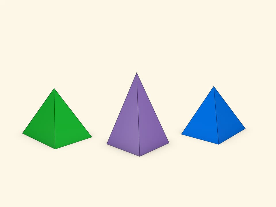 Разбиение прямоугольного параллелепипеда на три равновеликие пирамиды